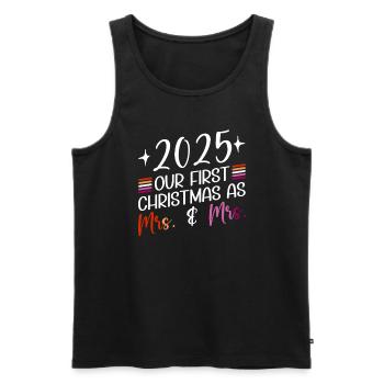 2025 Our first Christmas as Mrs. & Mrs. Homo - Men's Premium Organic Tank Top - black - Front - Michal (187cm)