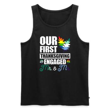 Erstes Erntedankfest Verlobtes schwules Pärchen - Männer Premium Bio Tank Top - Schwarz - Vorne - Michal (187cm)