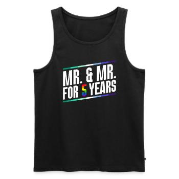 Mr. & Mr. Seit 5 Jahren Gay Pride Homo-Ehe - Männer Premium Bio Tank Top - Schwarz - Vorne - Michal (187cm)