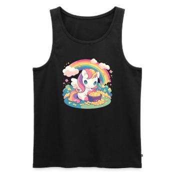 Licorne Saint-Patrick Licorne japonaise - Débardeur bio Premium Homme - noir - Devant - Michal (187cm)