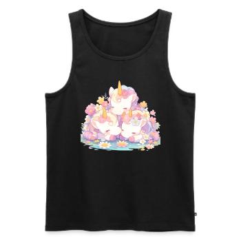 Einhorn Kawaii Japanisch - Männer Premium Bio Tank Top - Schwarz - Vorne - Michal (187cm)