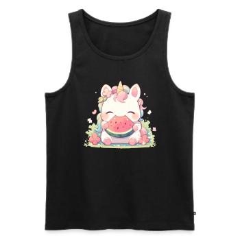 Einhorn Kawaii Japanisch - Männer Premium Bio Tank Top - Schwarz - Vorne - Michal (187cm)