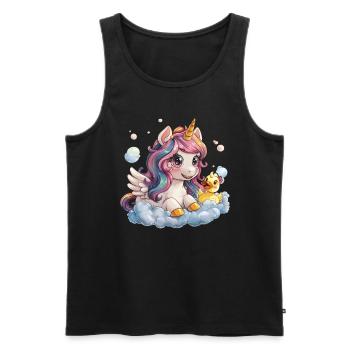 Unicorn Bubble Bath Kawaii Japanese - Men's Premium Organic Tank Top - black - Front - Michal (187cm)