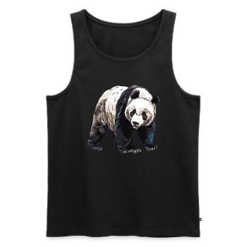 Panda Ours Panda géant japonais - Débardeur bio Premium Homme - noir - Devant - Michal (187cm)