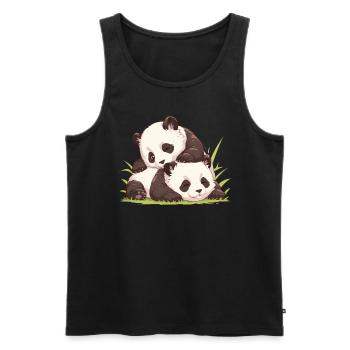 Panda Bear Cub Panda japonais - Débardeur bio Premium Homme - noir - Devant - Michal (187cm)