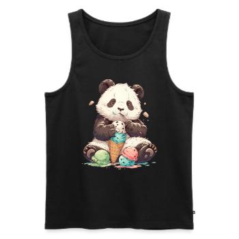 Pandabär-Eiscreme Japanischer Riesenpanda - Männer Premium Bio Tank Top - Schwarz - Vorne - AI Model Male 178 light (178cm)