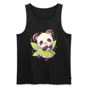 Panda Ours Fée Panda Géant Japonais - Débardeur bio Premium Homme - noir - Devant - Michal (187cm)