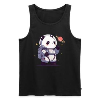 Pandabär Astronaut Japanischer Riesenpanda - Männer Premium Bio Tank Top - Schwarz - Vorne - AI Model Male 178 light (178cm)