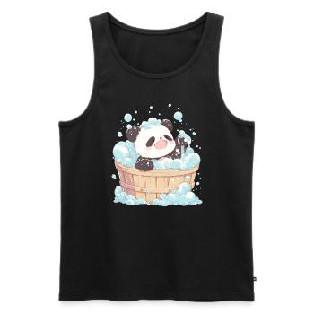 Panda Bear Bubble Bath Japanese Giant Panda - Men's Premium Organic Tank Top - black - Front - Michal (187cm)