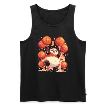 Pandabär-Laternenfest Japanischer Riesenpanda - Männer Premium Bio Tank Top - Schwarz - Vorne - AI Model Male 178 light (178cm)