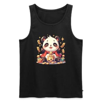 Panda Bear Meniki Neko Panda géant japonais - Débardeur bio Premium Homme - noir - Devant - Michal (187cm)