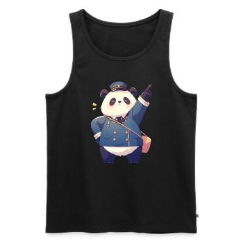 Pandabär Japanischer Shinkansen Riesenpanda - Männer Premium Bio Tank Top - Schwarz - Vorne - AI Model Male 178 light (178cm)