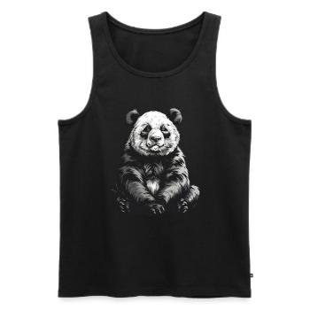 Panda Ours Panda géant japonais - Débardeur bio Premium Homme - noir - Devant - Michal (187cm)