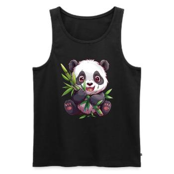 Panda Ours Panda géant japonais - Débardeur bio Premium Homme - noir - Devant - AI Model Male 178 light (178cm)