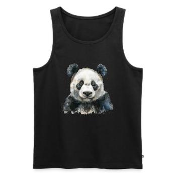 Panda Ours Panda géant japonais - Débardeur bio Premium Homme - noir - Devant - AI Model Male 178 light (178cm)