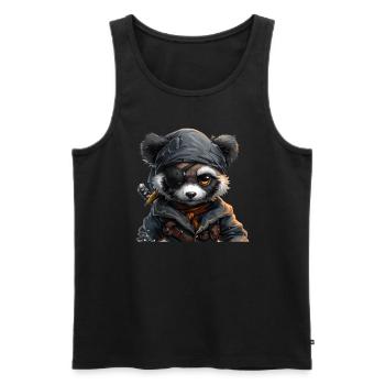 Panda Bear Pirate Panda géant japonais - Débardeur bio Premium Homme - noir - Devant - Michal (187cm)