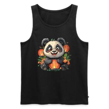 Pandabär-Laternenfest Japanischer Riesenpanda - Männer Premium Bio Tank Top - Schwarz - Vorne - AI Model Male 178 light (178cm)