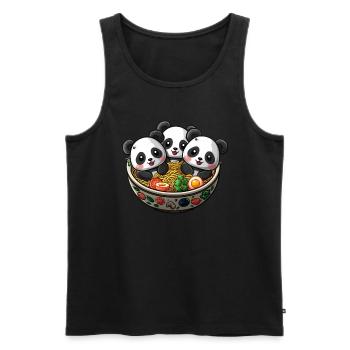 Pandabär-Ramen Japanischer Riesenpanda - Männer Premium Bio Tank Top - Schwarz - Vorne - AI Model Male 178 light (178cm)