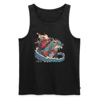 Dragon Christmas Dragon Kids - Men's Premium Organic Tank Top - black - Front - AI Model Male 178 light (178cm)