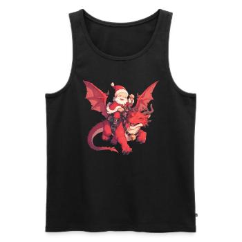 Dragon Christmas Dragon Kids - Men's Premium Organic Tank Top - black - Front - AI Model Male 178 light (178cm)