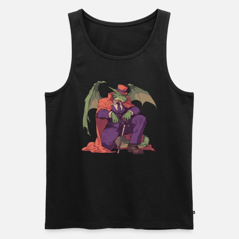 Drache Vampir Halloween Drache Kinder - Männer Premium Bio Tank Top - Schwarz