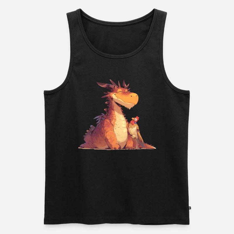 Drache Erntedankfest Drache Kinder - Männer Premium Bio Tank Top - Schwarz