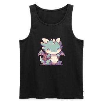Dragon Satchel Dragon Kids - Men's Premium Organic Tank Top - black - Front - AI Model Male 178 light (178cm)