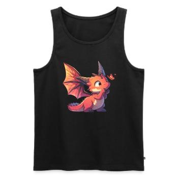 Dragon Butterfly Kawaii Dragon Enfants - Débardeur bio Premium Homme - noir - Devant - Michal (187cm)