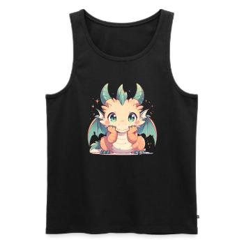 Dragon Kawaii Dragon Kids - Men's Premium Organic Tank Top - black - Front - AI Model Male 178 light (178cm)