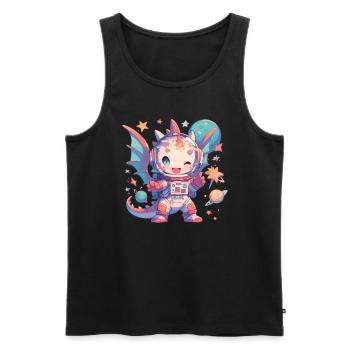 Dragon Astronaute Kawaii Dragon Enfants - Débardeur bio Premium Homme - noir - Devant - Michal (187cm)