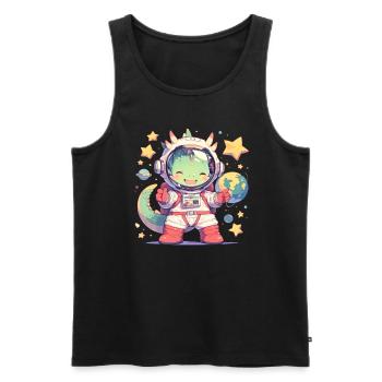 Dragon Astronaute Kawaii Dragon Enfants - Débardeur bio Premium Homme - noir - Devant - Michal (187cm)
