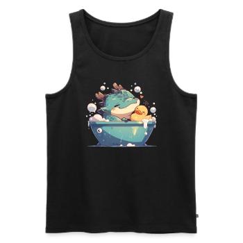 Dragon Bubble Bath Kawaii Dragon Kids - Men's Premium Organic Tank Top - black - Front - Michal (187cm)