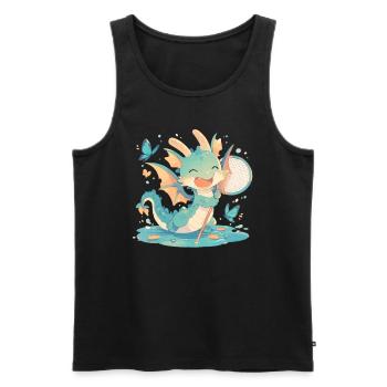 Dragon Butterfly Kawaii Dragon Enfants - Débardeur bio Premium Homme - noir - Devant - Michal (187cm)