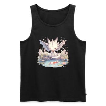 Dragon Koi Poisson Japonais Kawaii Dragon - Débardeur bio Premium Homme - noir - Devant - Michal (187cm)