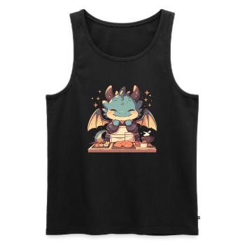 Drache Sushi Japanisch Kawaii Drache - Männer Premium Bio Tank Top - Schwarz - Vorne - Michal (187cm)