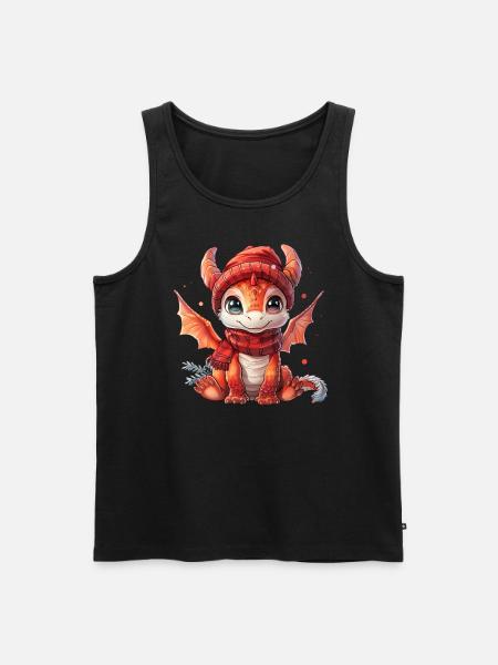 Drache Weihnachten Drache Kinder - Männer Premium Bio Tank Top - Schwarz