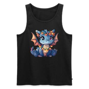 Dragon Christmas Lights Anime Kawaii Kids - Men's Premium Organic Tank Top - black - Front - AI Model Male 178 light (178cm)