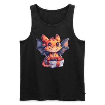Dragon Christmas Dragon Kids - Men's Premium Organic Tank Top - black - Front - AI Model Male 178 light (178cm)