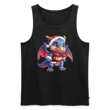 Dragon en tant que Père Noël Noël Dragon Enfant - Débardeur bio Premium Homme - noir - Devant - Michal (187cm)