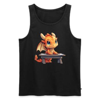 Dragon School Dragon Cute Kids - Men's Premium Organic Tank Top - black - Front - AI Model Male 178 light (178cm)
