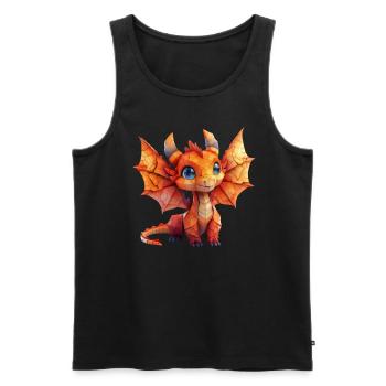 Origami Dragon Kawaii Dragon Enfants - Débardeur bio Premium Homme - noir - Devant - Michal (187cm)