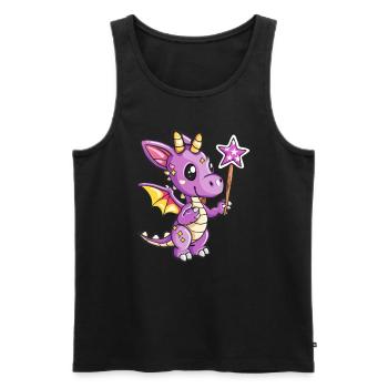 Dragon Fée Kawaii Dragon Enfants - Débardeur bio Premium Homme - noir - Devant - Michal (187cm)