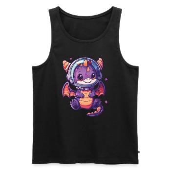 Dragon Astronaute Kawaii Dragon Enfants - Débardeur bio Premium Homme - noir - Devant - Michal (187cm)