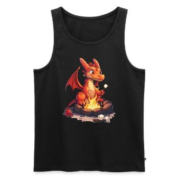 Dragon Guimauves Kawaii Dragon Enfants - Débardeur bio Premium Homme - noir - Devant - Michal (187cm)