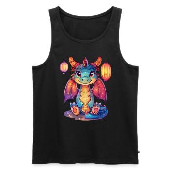 Drachenlaternenfest Japanisch Kawaii - Männer Premium Bio Tank Top - Schwarz - Vorne - AI Model Male 178 light (178cm)