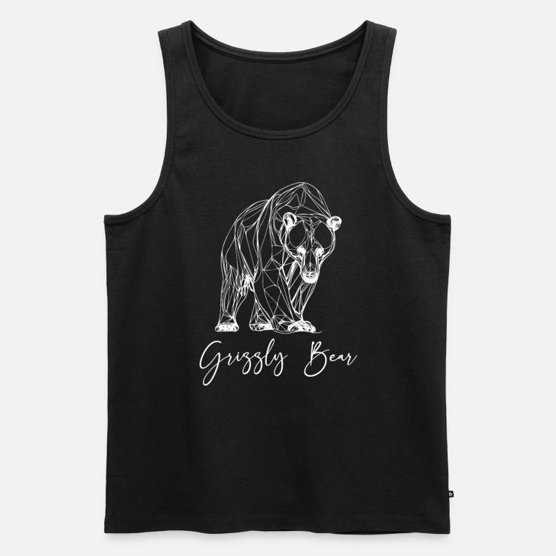 Grizzlybär Braunbär - Männer Premium Bio Tank Top - Schwarz