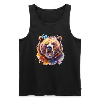 Grizzly Bear Brown Bear - Men's Premium Organic Tank Top - black - Front - Michal (187cm)