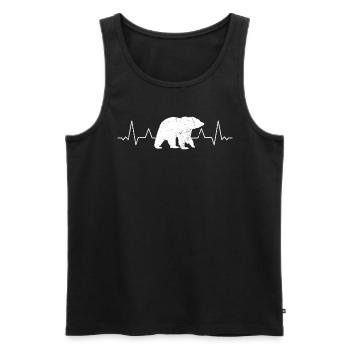 Grizzli, ours brun, ours de battement de cœur - Débardeur bio Premium Homme - noir - Devant - Michal (187cm)