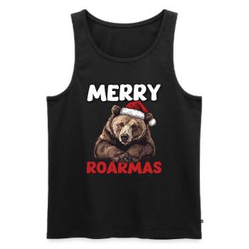 Grizzly Bear Christmas Brown Bear - Men's Premium Organic Tank Top - black - Front - AI Model Male 178 light (178cm)