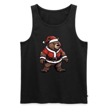 Grizzly Bear Christmas Brown Bear - Men's Premium Organic Tank Top - black - Front - AI Model Male 178 light (178cm)